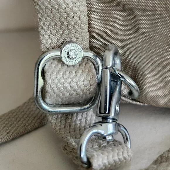 Kipling Mini Convertible Backpack Crossbody Silver Grey Metallic charm - Picture 7 of 15